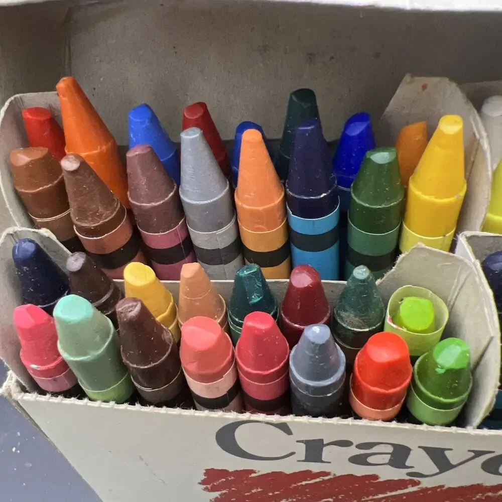2 Boxes 1986 Lovette 64 Count Crayons In Original Box Opened/USED Non Toxic VTG